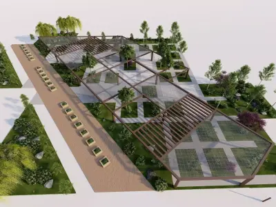 public park-Private Park Landscape 3D model 15