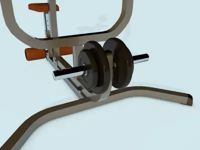 Plate loaded seated row machine 3D model