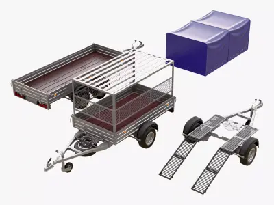 Cargo Trailer Set M1 3D model