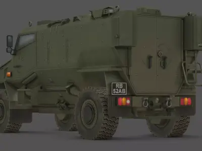  Foxhound MRAP 3D Model British Army Light Protected Vehicle  Low-poly 3D model