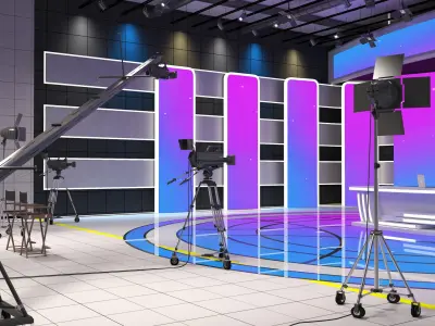 News Broadcast Studio Set 