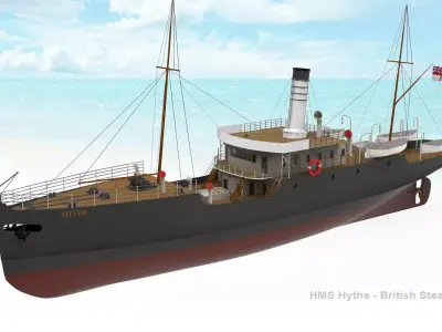 HMS Hythe - British Steamer Ship  3D model