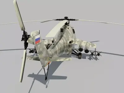 Mil Mi 24 Russian Helicopter Low-poly 3D model