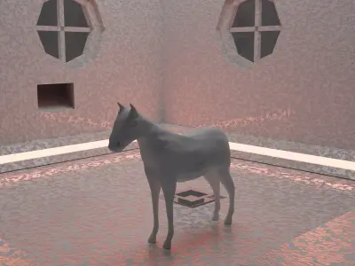 Horse Base mesh Low-poly 3D model