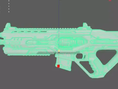 Yellow Futuristic Gun 3D model