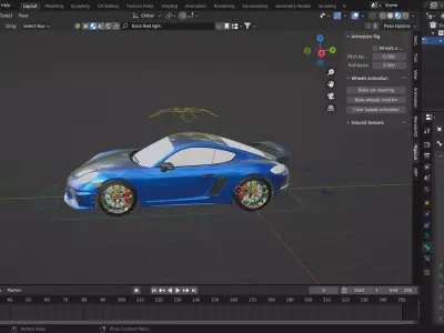 Rigged New GT4 car Free 3D model