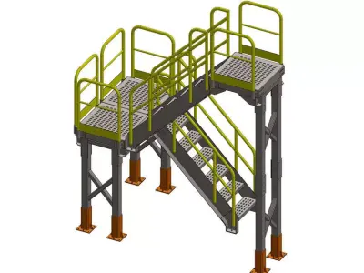 Escadas do mezanino Low-poly 3D model