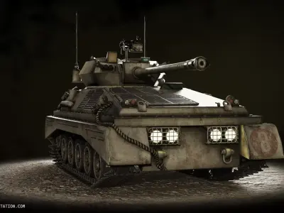 Tank for Videogames Low-poly 3D model