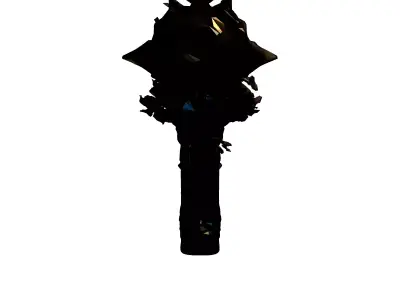 Fantasy Crystal and Gold Pistol Low-poly 3D model