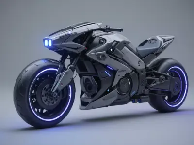 Futuristic Hover Bike  Sci-Fi Vehicle Game Ready Low Poly Low-poly 3D model