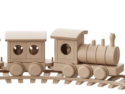 Animated train LOCO motive 3D model