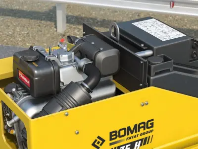 Bomag BW 75H Construction Machine Roller Rigged 3D model