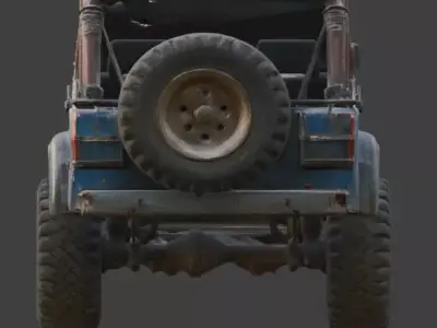 Damaged Post Apocalyptic Off Road Jeep 3D Model V01 Low-poly 3D model