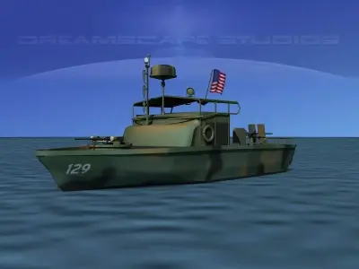 PBR Patrol Boat Riverine 3D model Rigged