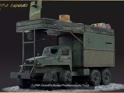 GrandPa PostApocalyptic Truck Collection-Rigging-GameReady 3D Model Pack