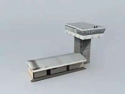 Railroad Station Dispatching Tower Low-poly 3D model