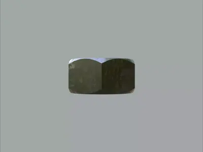 Steel Stained M6 Hex Nut with PBR 4K Textures 3D model
