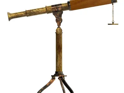 3D Antique Antique Telescope Tripod model 3D model