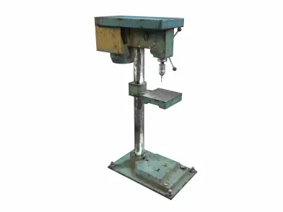 Old drill press industrial machine tool da1 Low-poly 3D model