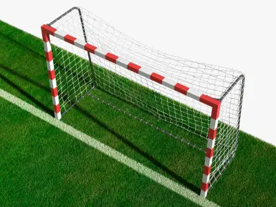  Handball Court Field with Two Goals Green Fur 