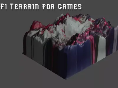 Sci-Fi terrain for games Free low-poly 3D model