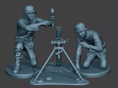 German soldiers ww2 Granatwerfer G5 3D print model