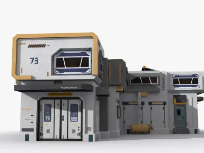 Sci-Fi Industrial x23 Low-poly 3D model
