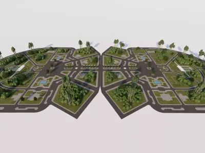 public park-Private Park Landscape -Park Center 3D model get