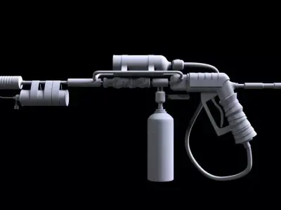 Flame Thrower 3D - High Poly - Low poly - Game Ready Low-poly 3D model