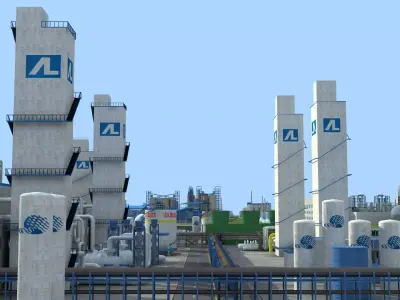Air Separation Unit Oxygen Plant Gas Production Facility 3D model