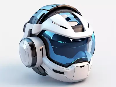 SciFi Helmet Futuristic Headgear Low-poly 3D model purchase