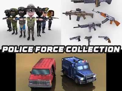 Police Force 3D Model Pack