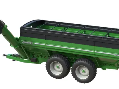 Brent 1596 Dual Auger Grain Cart Low-poly 3D model
