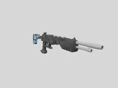 no brand low poly shotgun 1 Low-poly 3D model