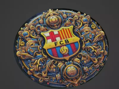Barcelona Football Medallion 3D print model