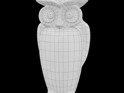 Ceramics Owl model Low-poly 3D model