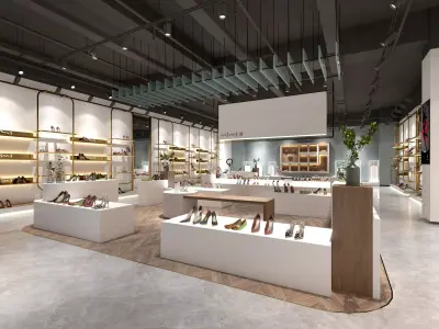 shoe store Low-poly 3D model