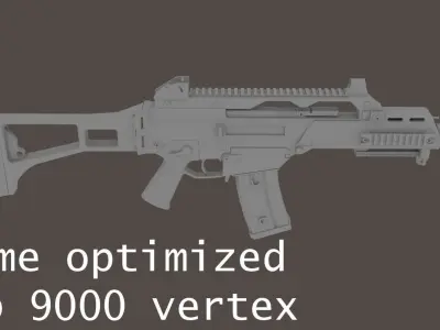 G36C carbine rifle Low-Res Low-poly 3D model