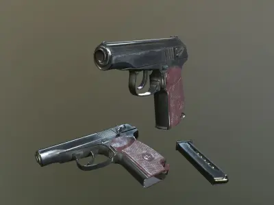 Makarov Pistol Low-poly 3D model