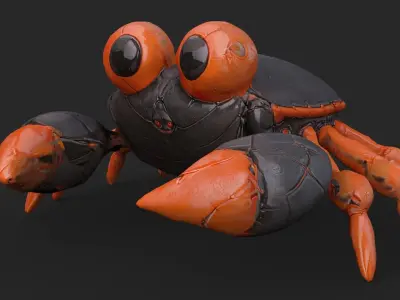 Crab Cartoon Low-poly 3D model