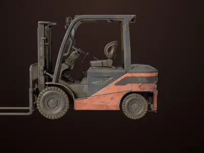  Dusty Forklift Trucks All PBR Unity UE Textures 3D Model Pack