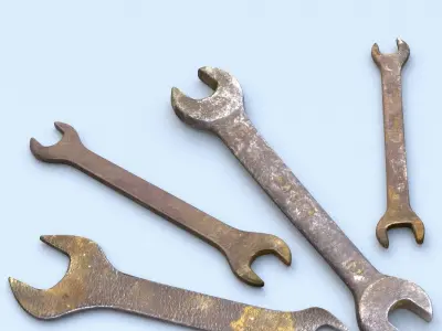 Wrenchs Low SM Low-poly 3D model