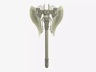 SciFi War Axe B10 Digital Camo - Sci Fi Weapon Design Low-poly 3D model