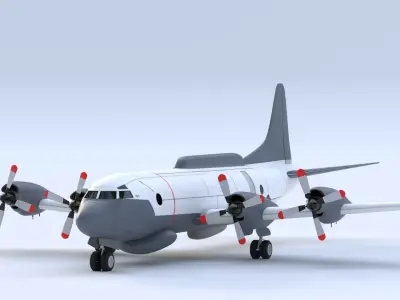 Lockheed EP-3E Aries II - THE EAVESDROPPER -  Low-poly 3D model