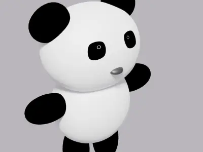 Cartoon Panda Low-poly 3D model
