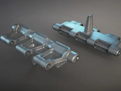 AT-T Tractor Tracks High-Poly 3D model