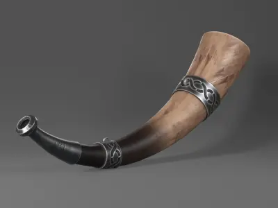 War Horn Low-poly 3D model