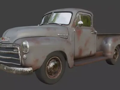 Vintage Rusty Pickup Truck 3D Model 3D model 31