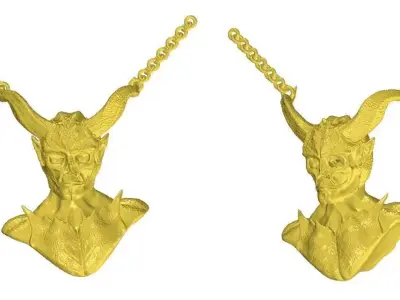 King Of Hell Sculpture Pendant 3D print model