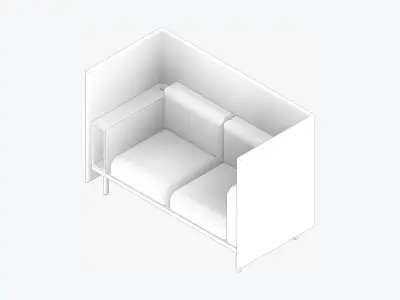Furniture - Sofa - Contemporary - Flame - Armrest Shelf - Left Low-poly 3D model